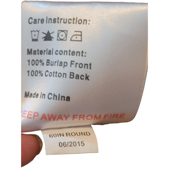 Large Balsam Hill Burlap & Cotton Striped 60" Round Christmas Tree Skirt - Picture 3 of 6